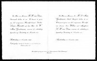 Huwelijksaankondiging W. (Willem) MG en L.H. (Lous) van Dam (1919)